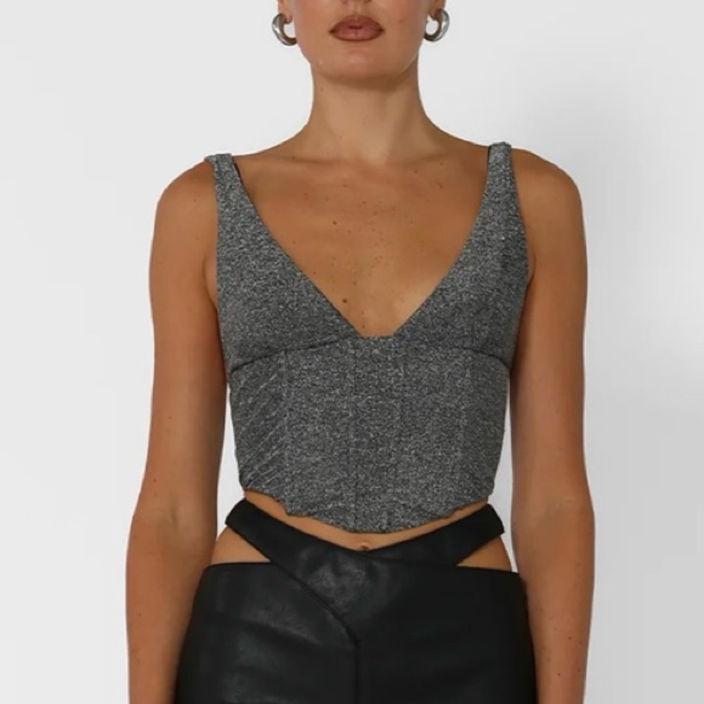 BY.DYLN silver corset top new